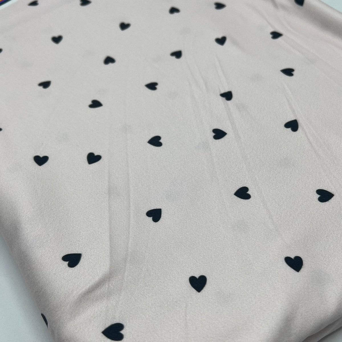 Soft Pink Heart Super Soft Print Spun Poly Stretch Fabric