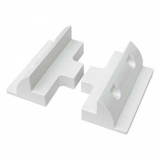 Solar panel mounting set with corner brackets, side brackets and a waterproof cable gland