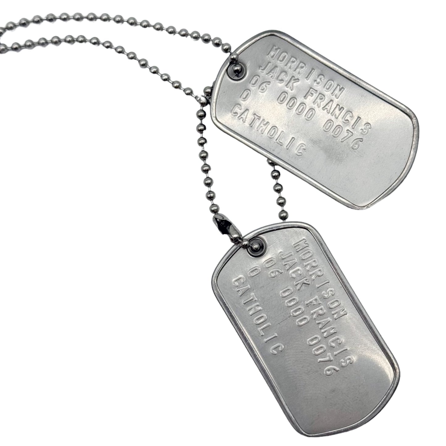'Soldier 76' DOG TAGS Necklace - Prop Replica Stainless Steel - Chains Included