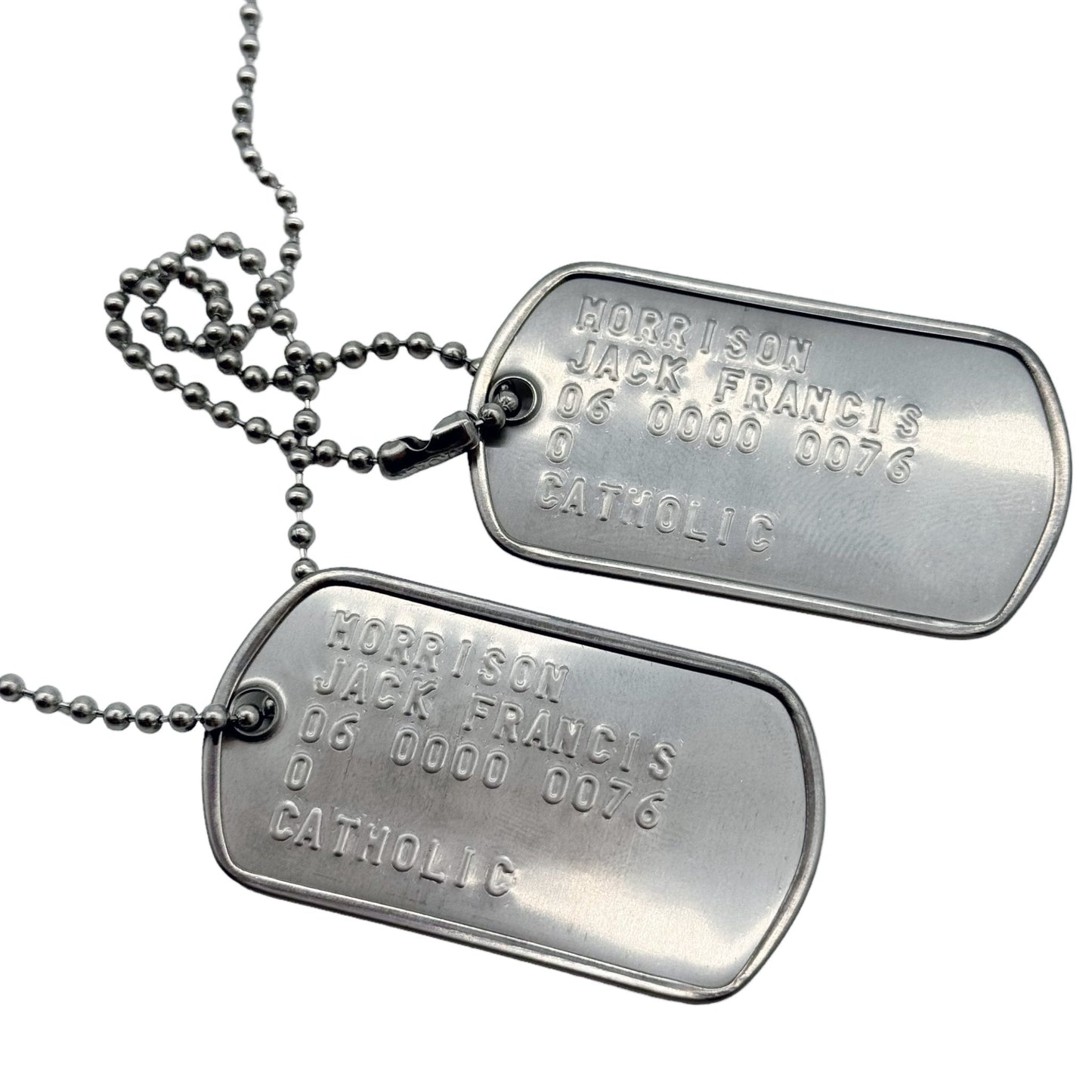 'Soldier 76' DOG TAGS Necklace - Prop Replica Stainless Steel - Chains Included