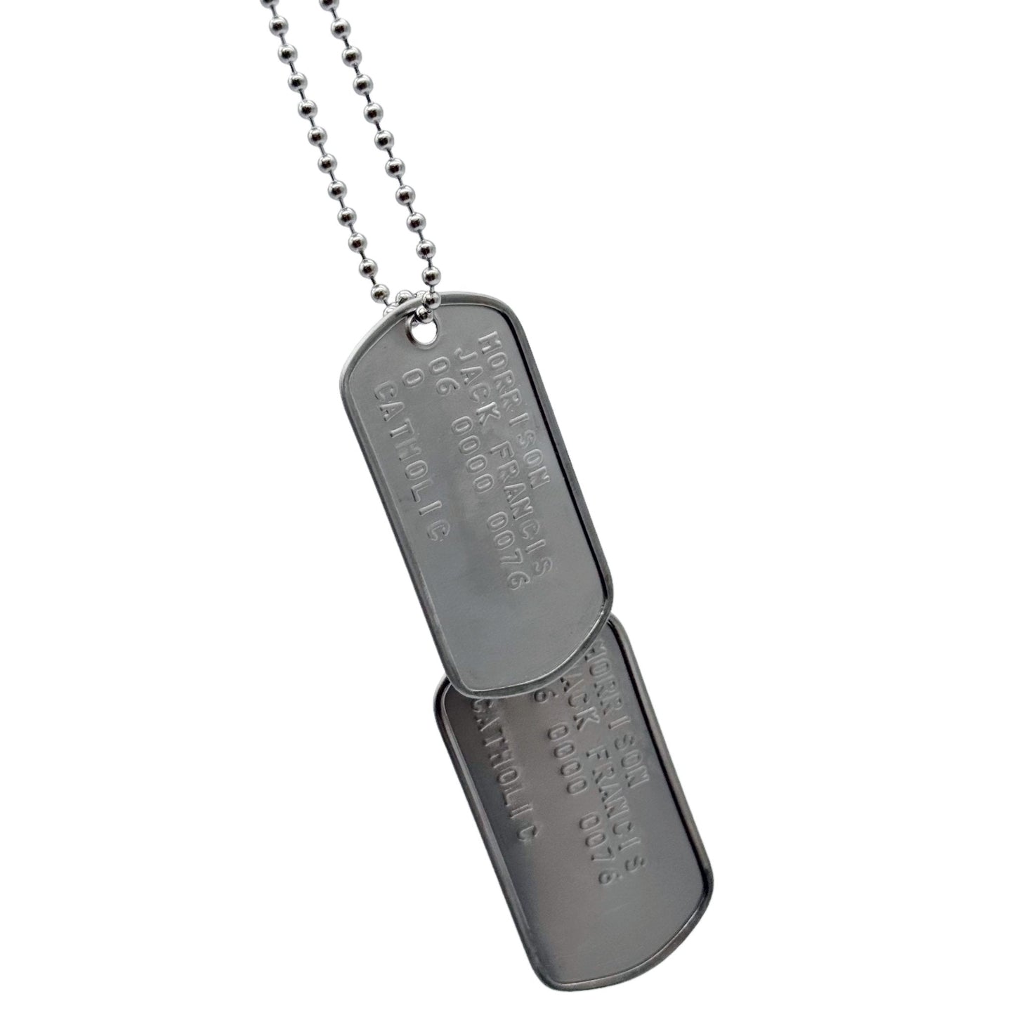 'Soldier 76' DOG TAGS Necklace - Prop Replica Stainless Steel - Chains Included