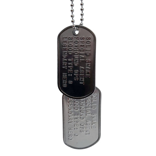 'SOLID SNAKE' US Military Dog Tags Necklace Pendant Gaming Gift Collector Inspired