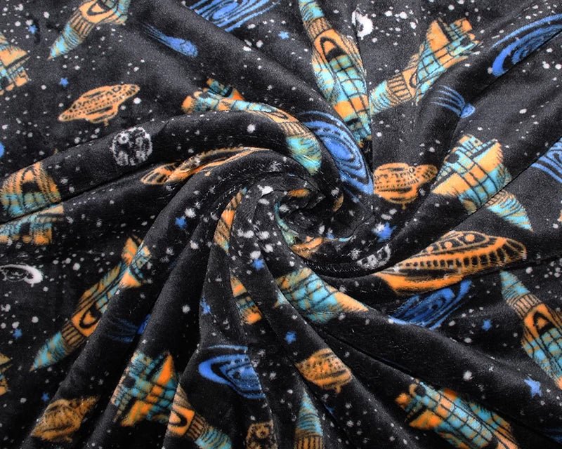 Space Age Cuddle Fleece Fabric Blanket Loungewear