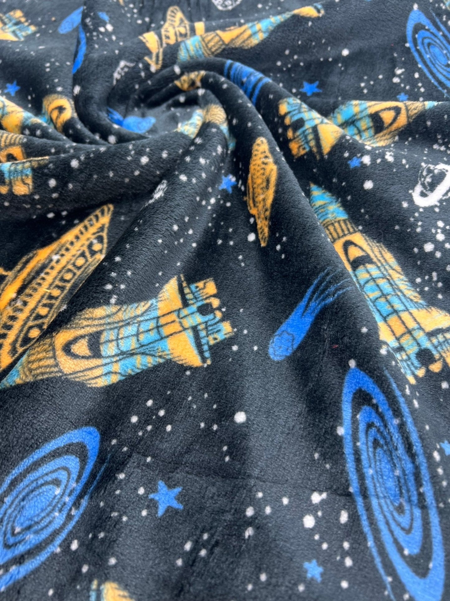 Space Age Cuddle Fleece Fabric Blanket Loungewear