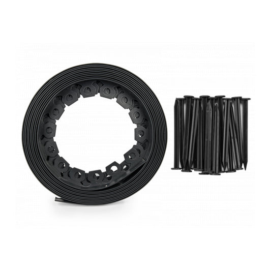 Lawn Border Set, Easy Border 40mm Black 10m With Pegs