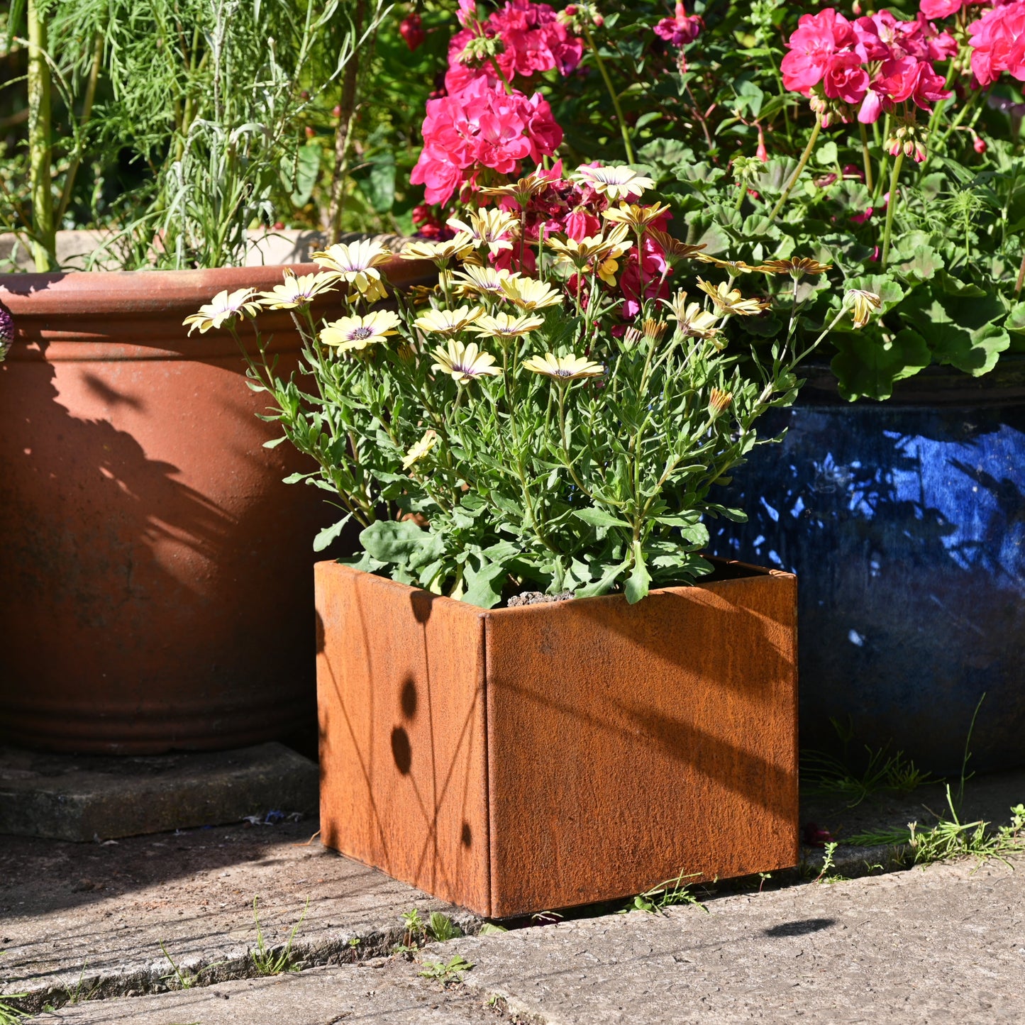 Rusty Square Plant Pot