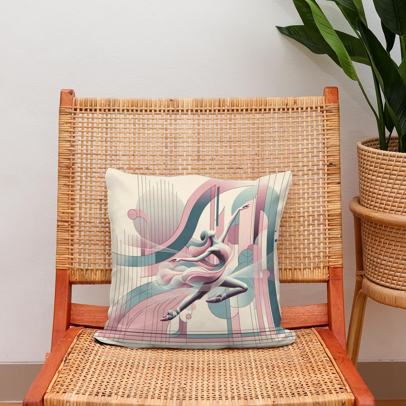 Rhythmic Whispers: Pastel Pulse Cotton Cushion