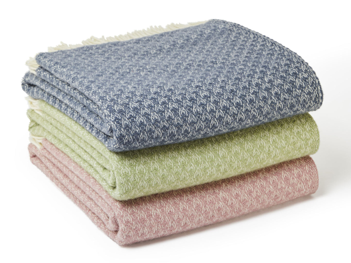 Isobel Crescent Pure New Wool Throw - Blue Slate