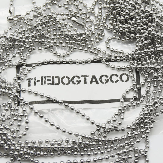 Stainless Steel Bead Ball Chains 27" For Dog Tags Necklaces (x10)
