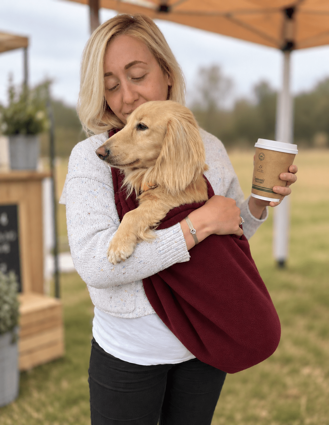 Plain Polar Fleece Dog Sling - Standard, Petite and Long Strap Sizes