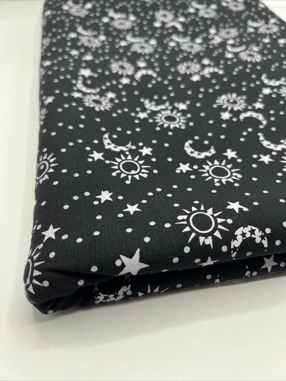 Star Moon Print Viscose Elastane Fabric