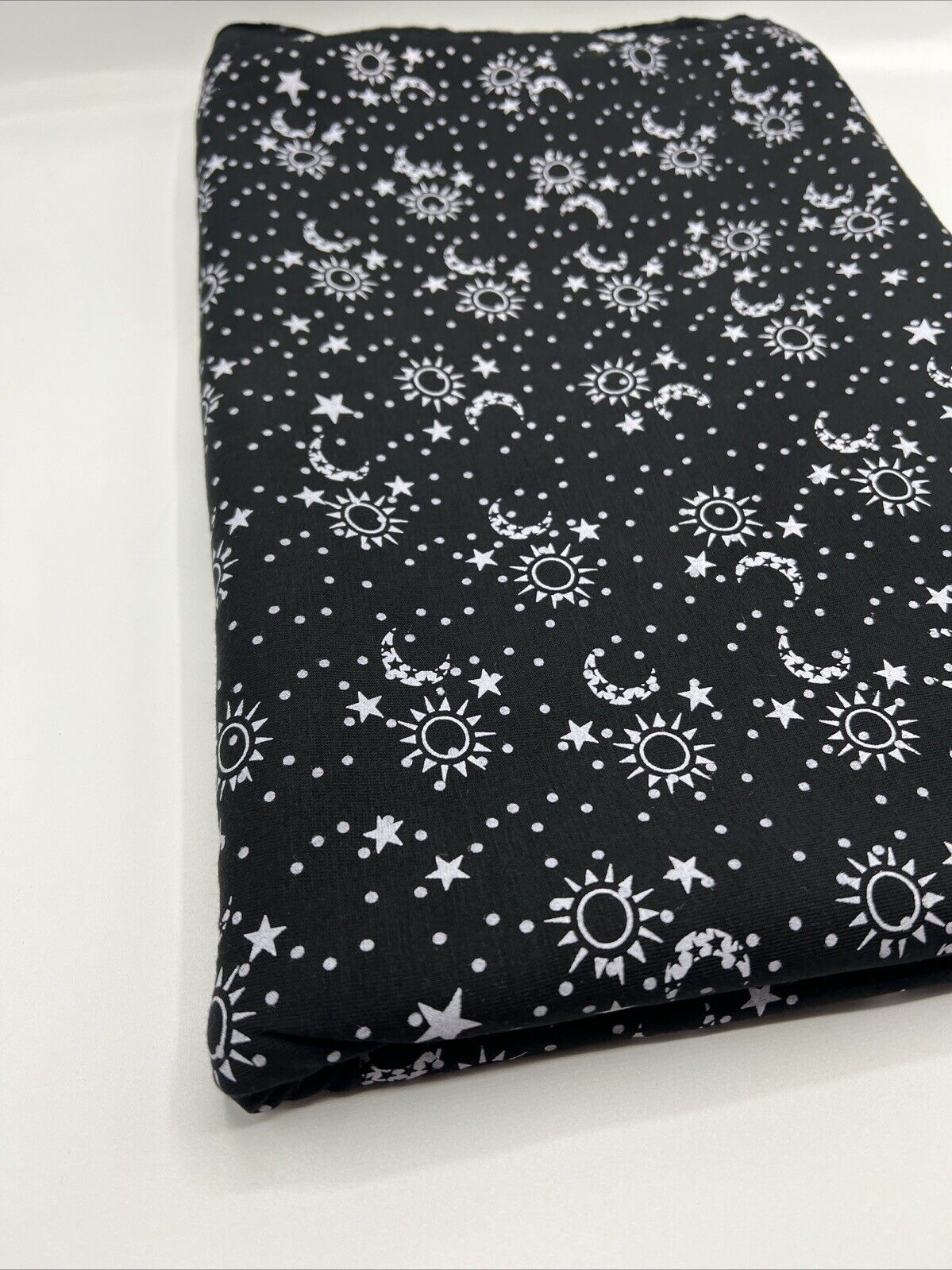 Star Moon Print Viscose Elastane Fabric