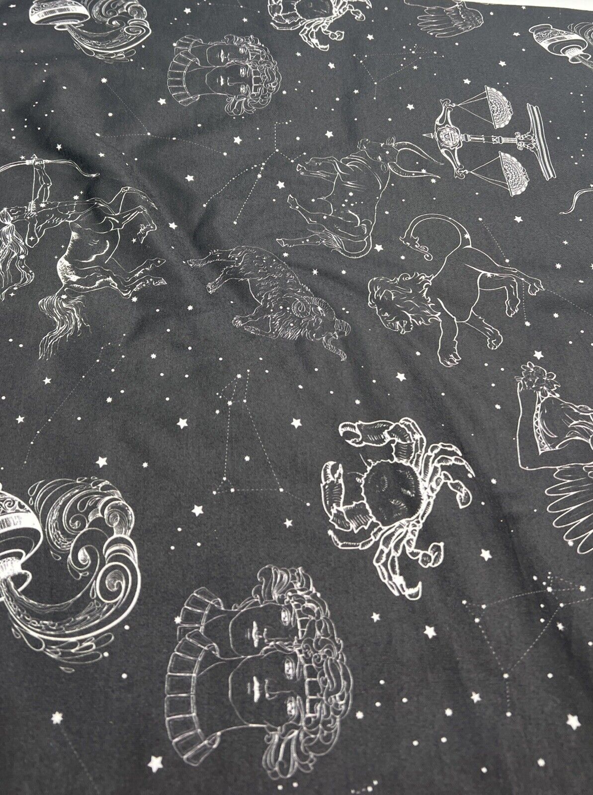 Star Sign Print Spun Poly Stretch Fabric