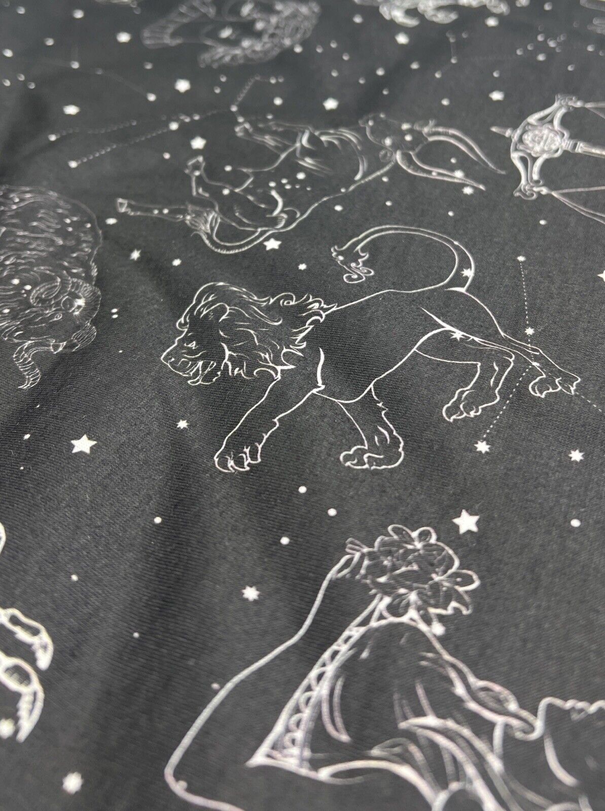 Star Sign Print Spun Poly Stretch Fabric