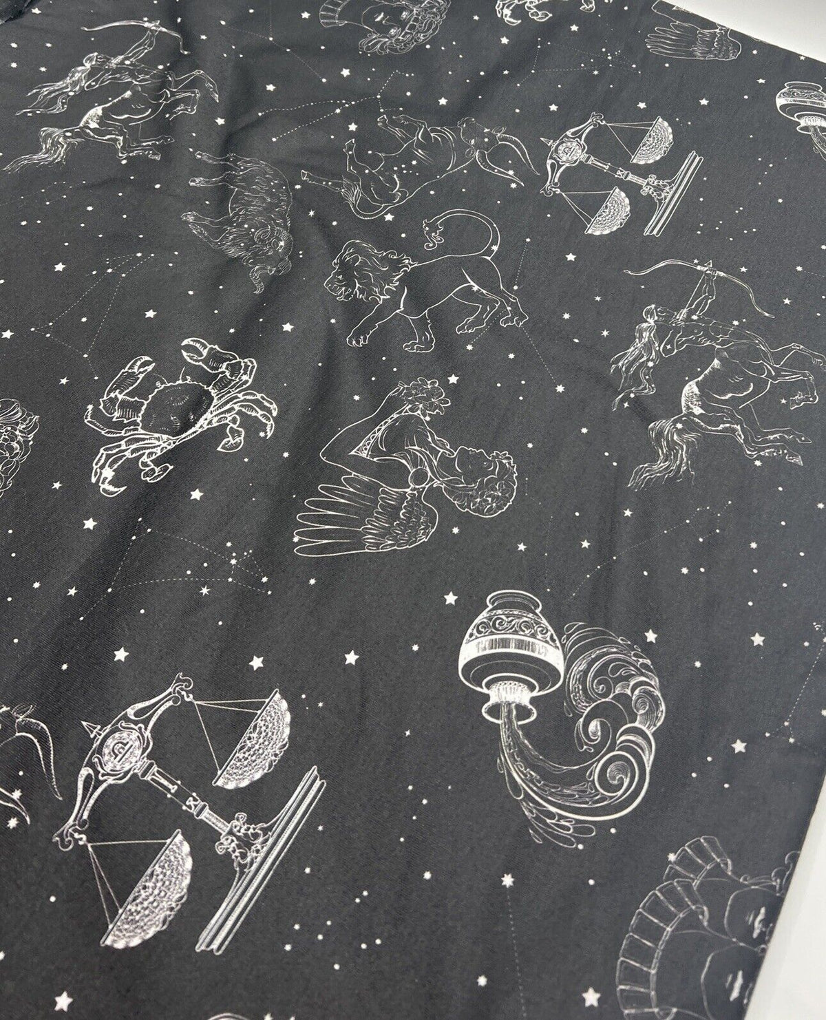 Star Sign Print Spun Poly Stretch Fabric