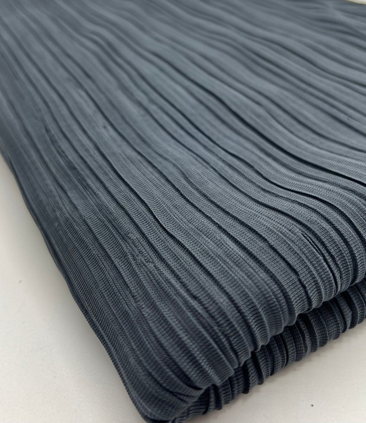 Steel Pleated Plisse Stretch Fabric
