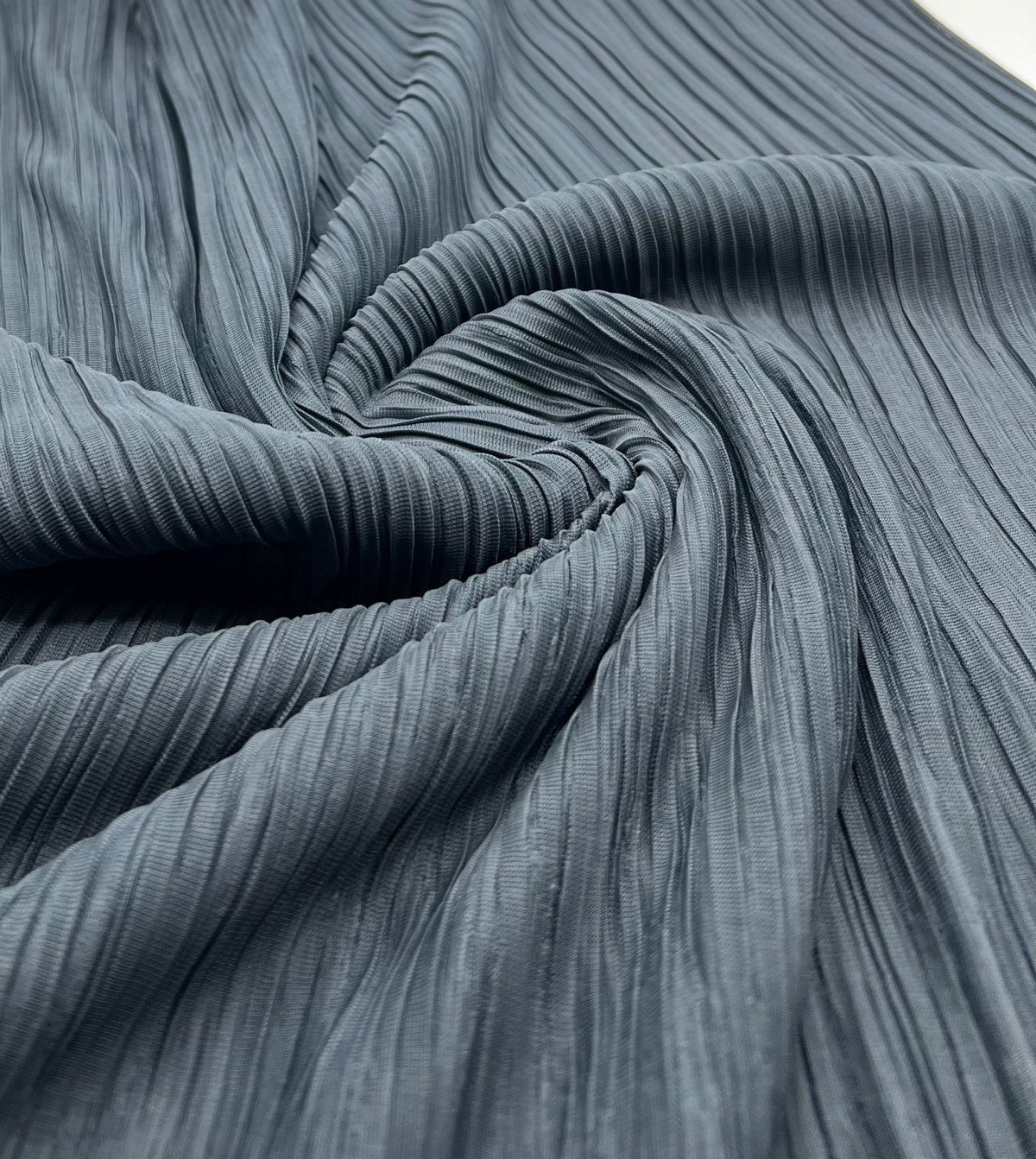 Steel Pleated Plisse Stretch Fabric