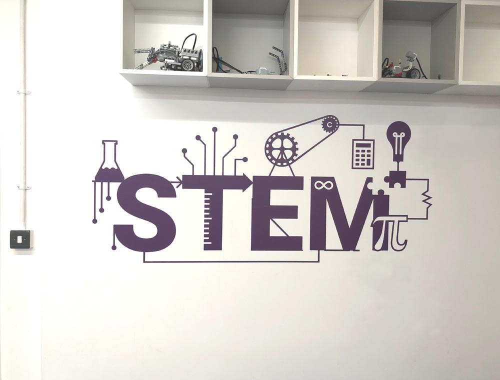 STEM Science, Technology, Engineering and Maths Wall Sticker for Schools