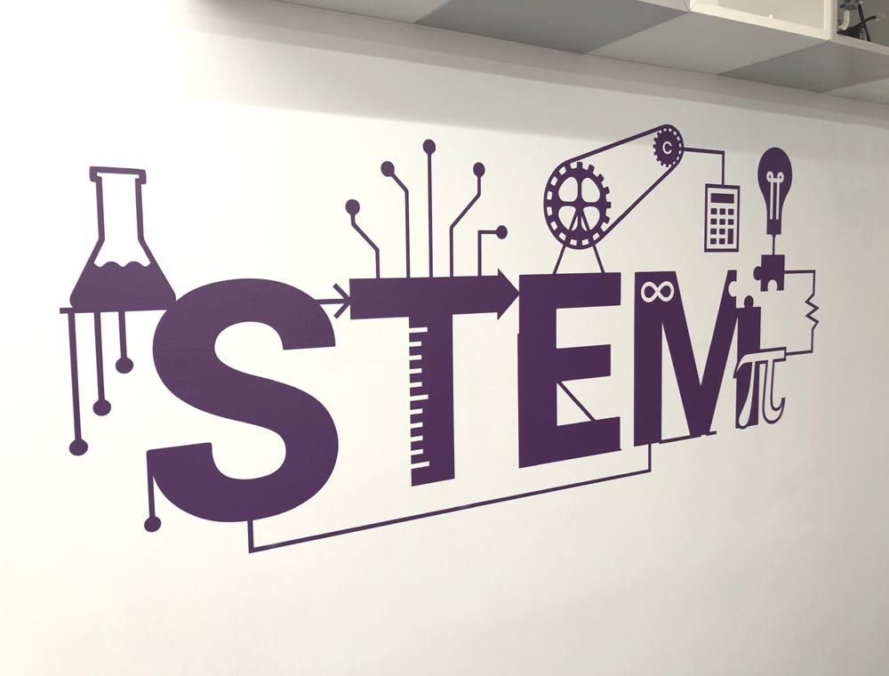 STEM Science, Technology, Engineering and Maths Wall Sticker for Schools