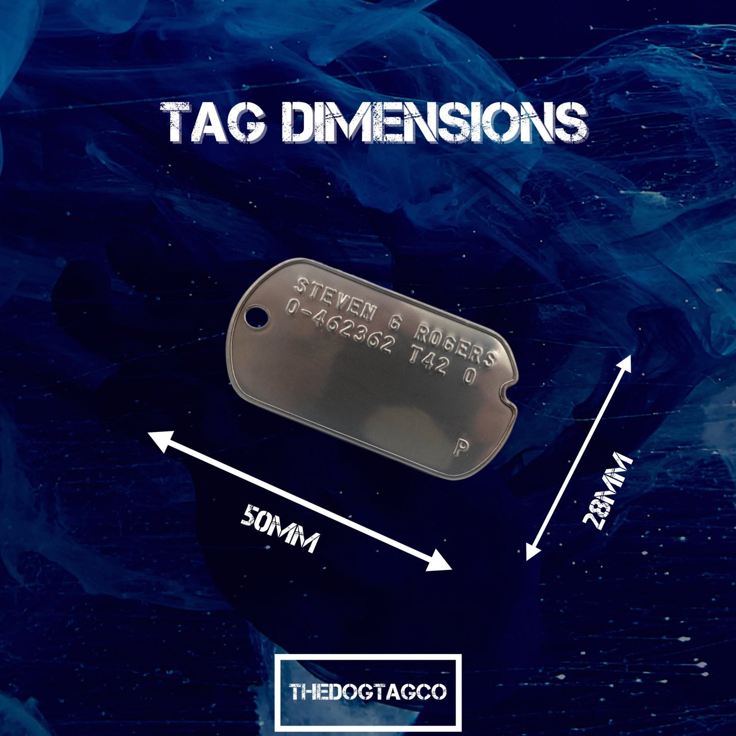 Steven Rogers 'Captain America' WWII Style Military Dog Tags Prop Replica - Notched pre 1965 WW2 - Stainless Steel - Chain Included