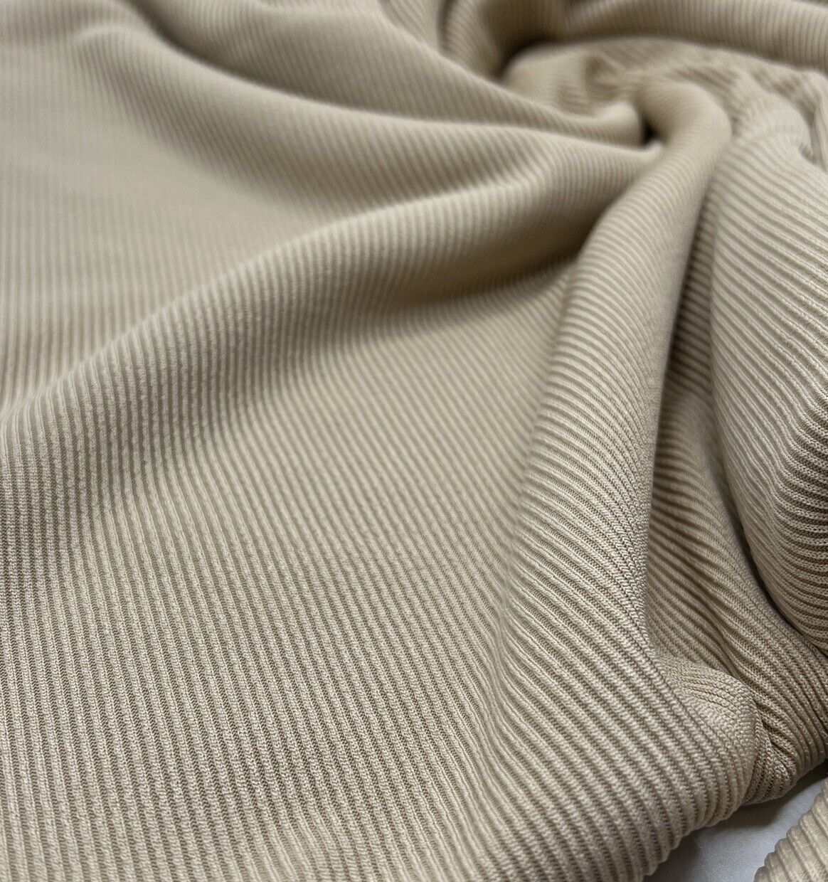 Stone 2X1 Fine Rib Stretch Fabric