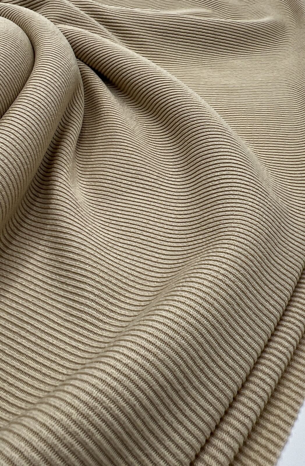 Stone 2X1 Fine Rib Stretch Fabric
