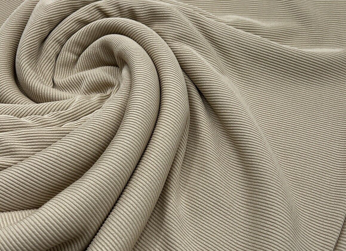 Stone 2X1 Fine Rib Stretch Fabric