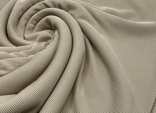 Stone 2X1 Fine Rib Stretch Fabric