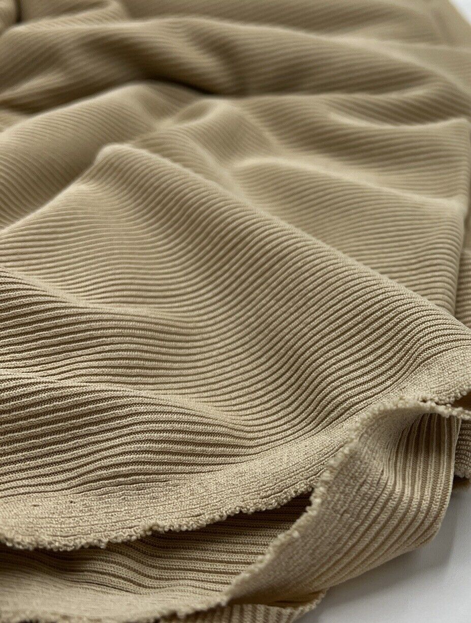 Stone 2X1 Fine Rib Stretch Fabric