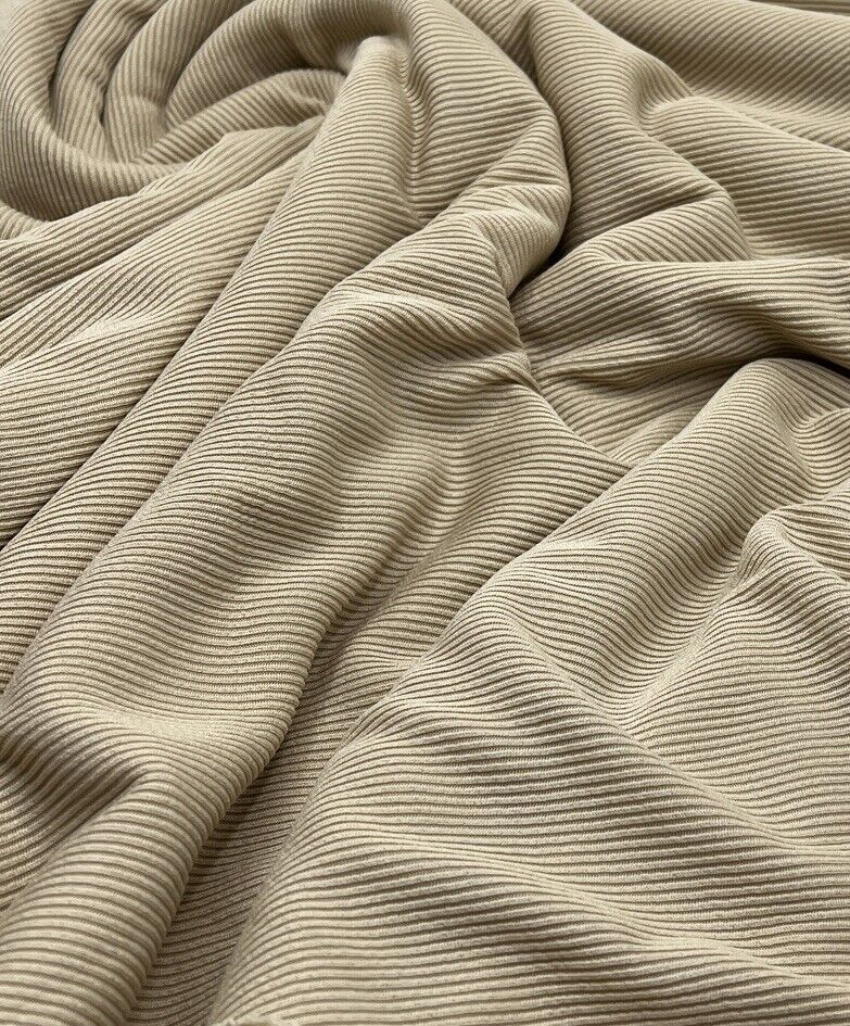 Stone 2X1 Fine Rib Stretch Fabric