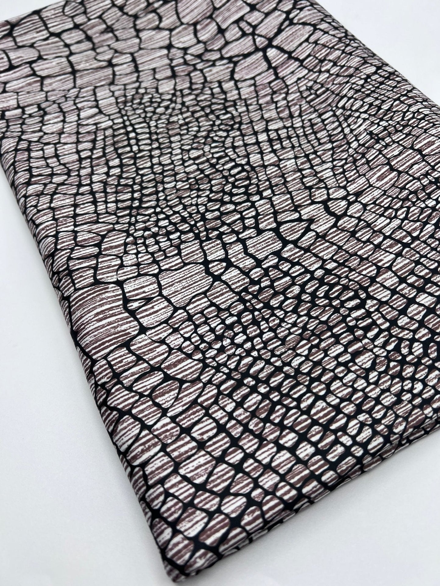 Stone Black Animal Mix Print Soft Touch 4 Way Stretch Fabric