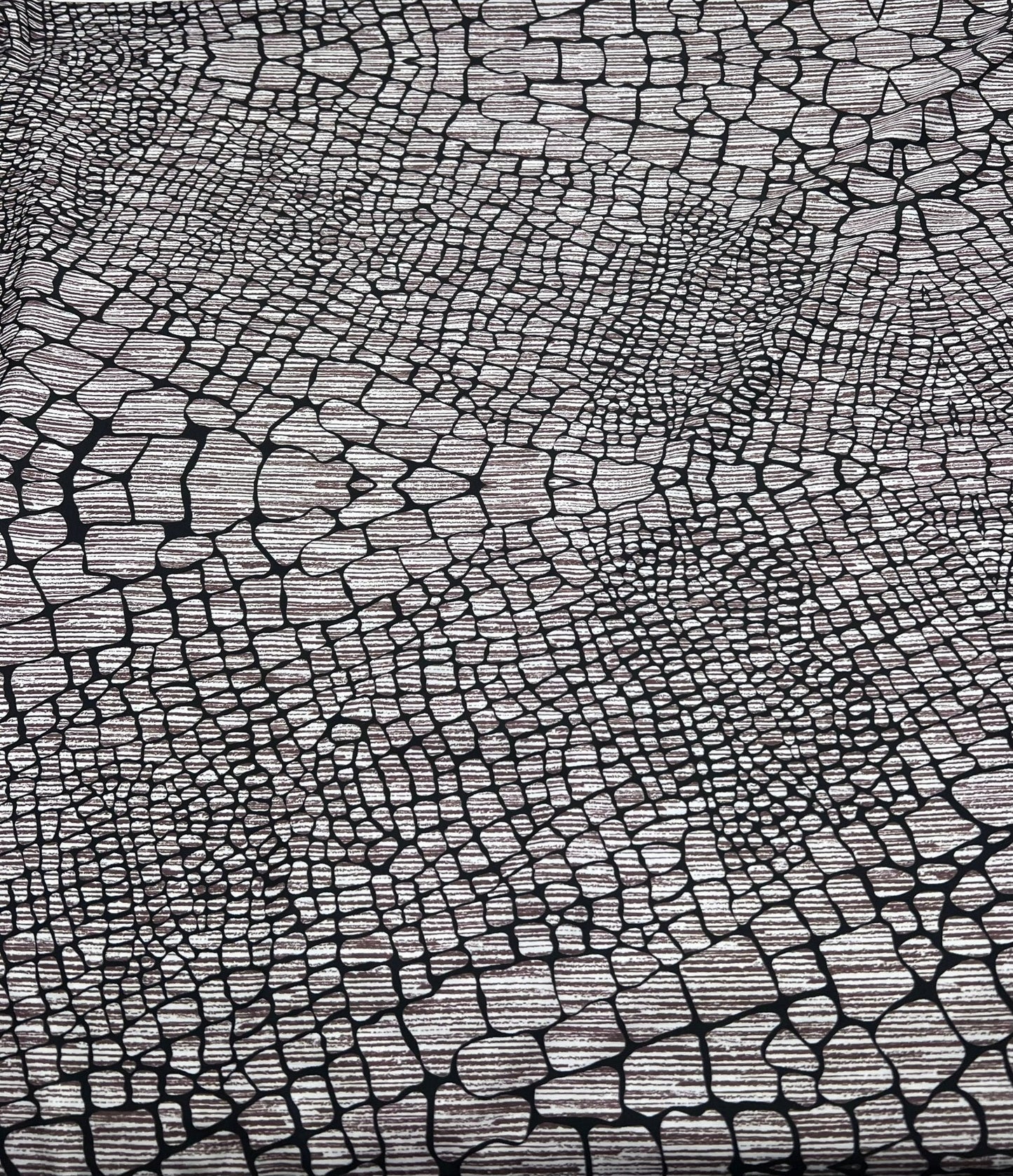 Stone Black Animal Mix Print Soft Touch 4 Way Stretch Fabric