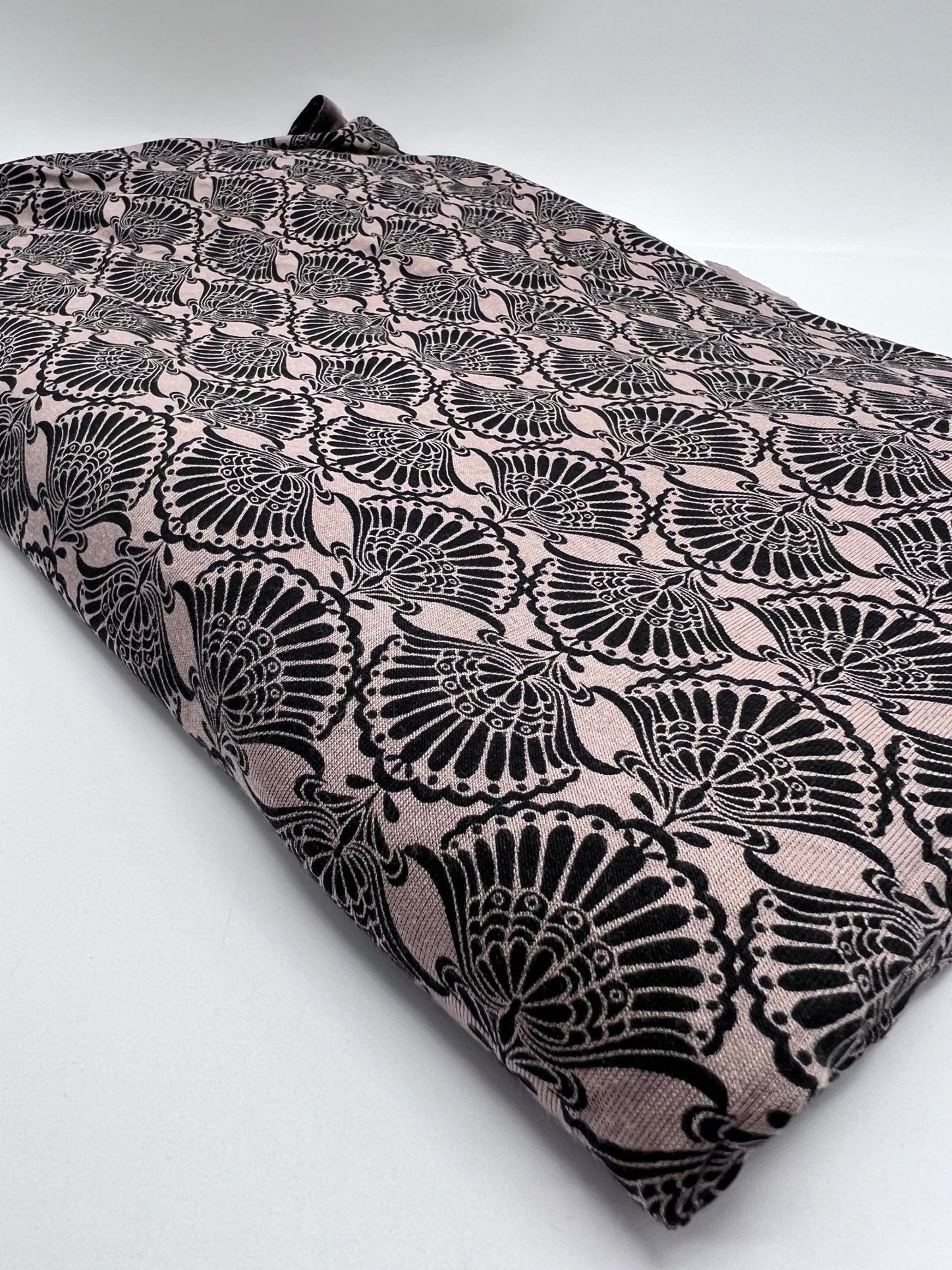Stone Black Print Viscose Elastane 4 Way Stretch Fabric