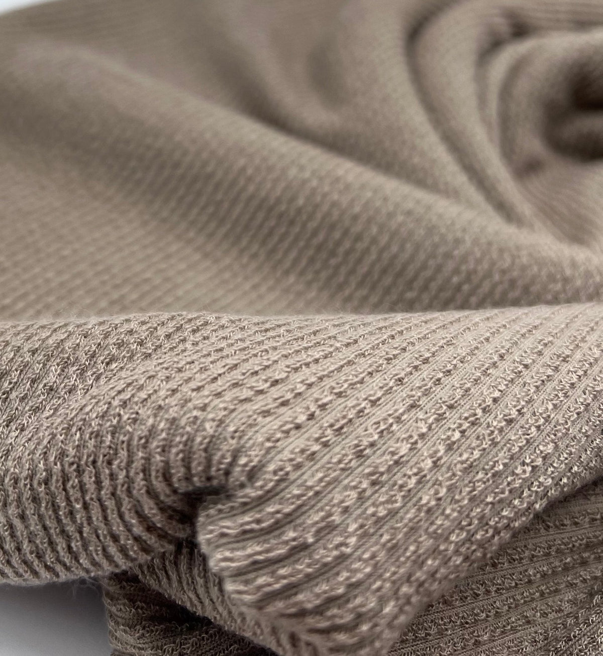 Mocha Crinkle Rib Stretch Fabric