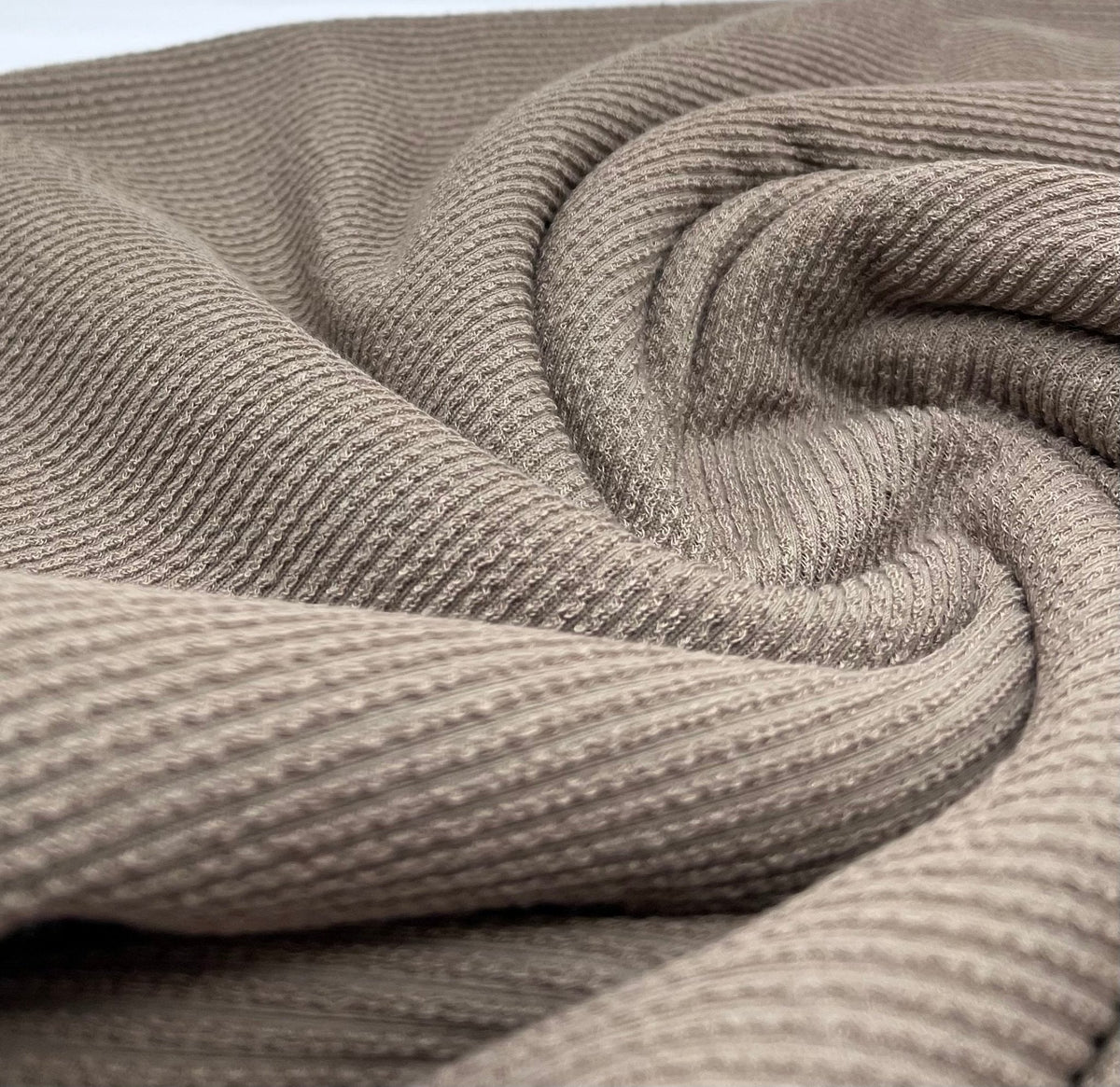 Mocha Crinkle Rib Stretch Fabric