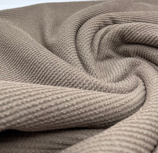 Mocha Crinkle Rib Stretch Fabric