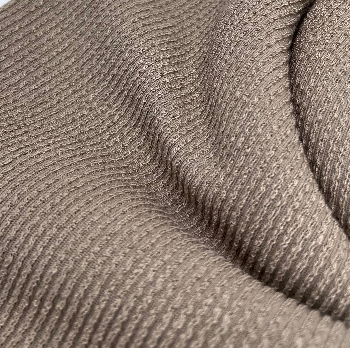 Mocha Crinkle Rib Stretch Fabric