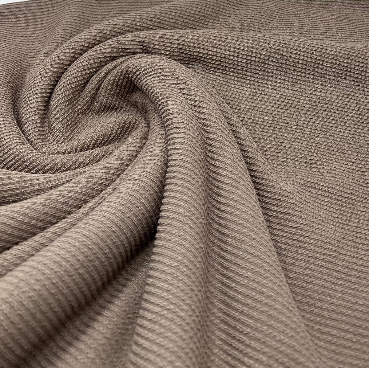 Mocha Crinkle Rib Stretch Fabric