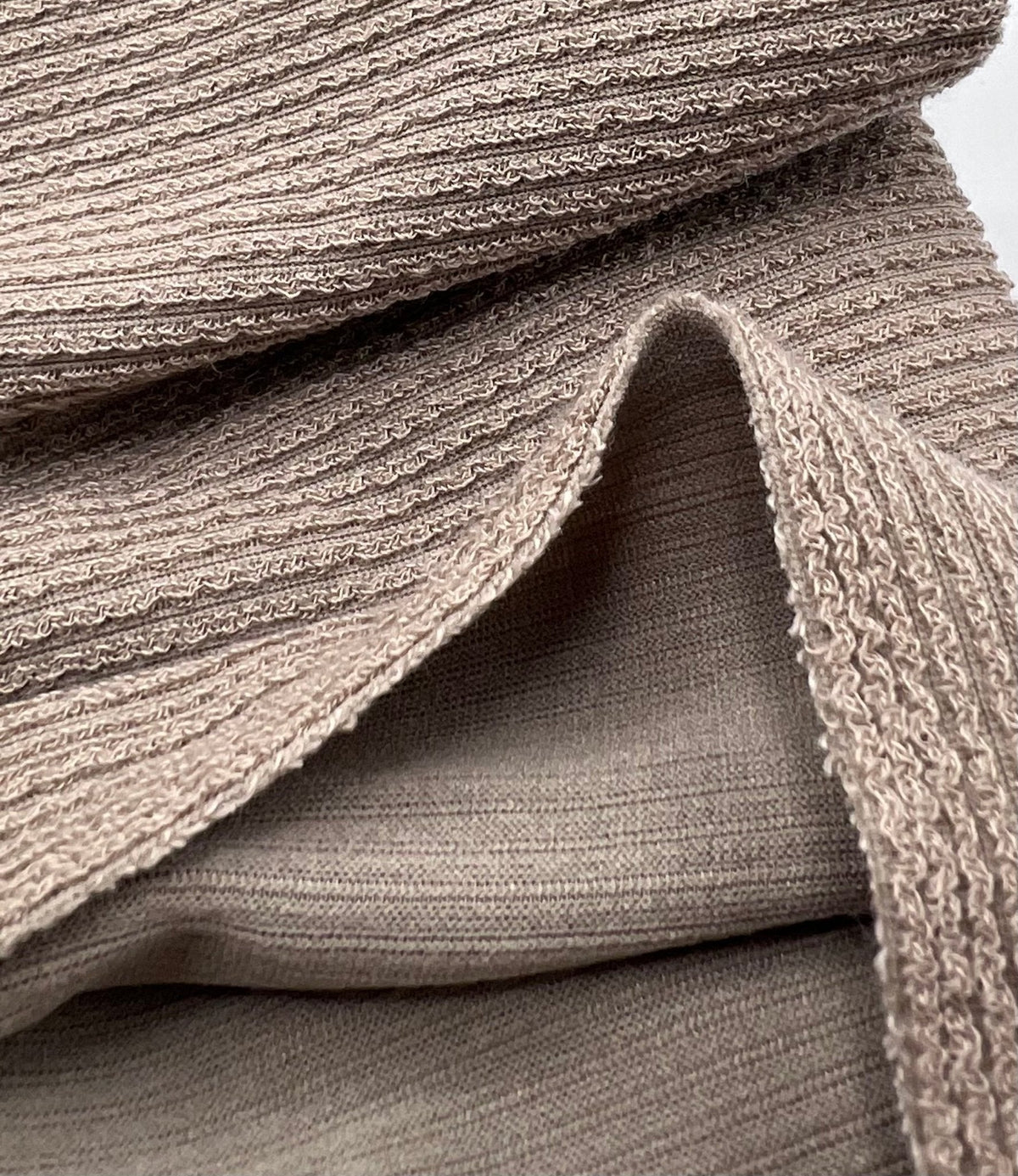 Mocha Crinkle Rib Stretch Fabric