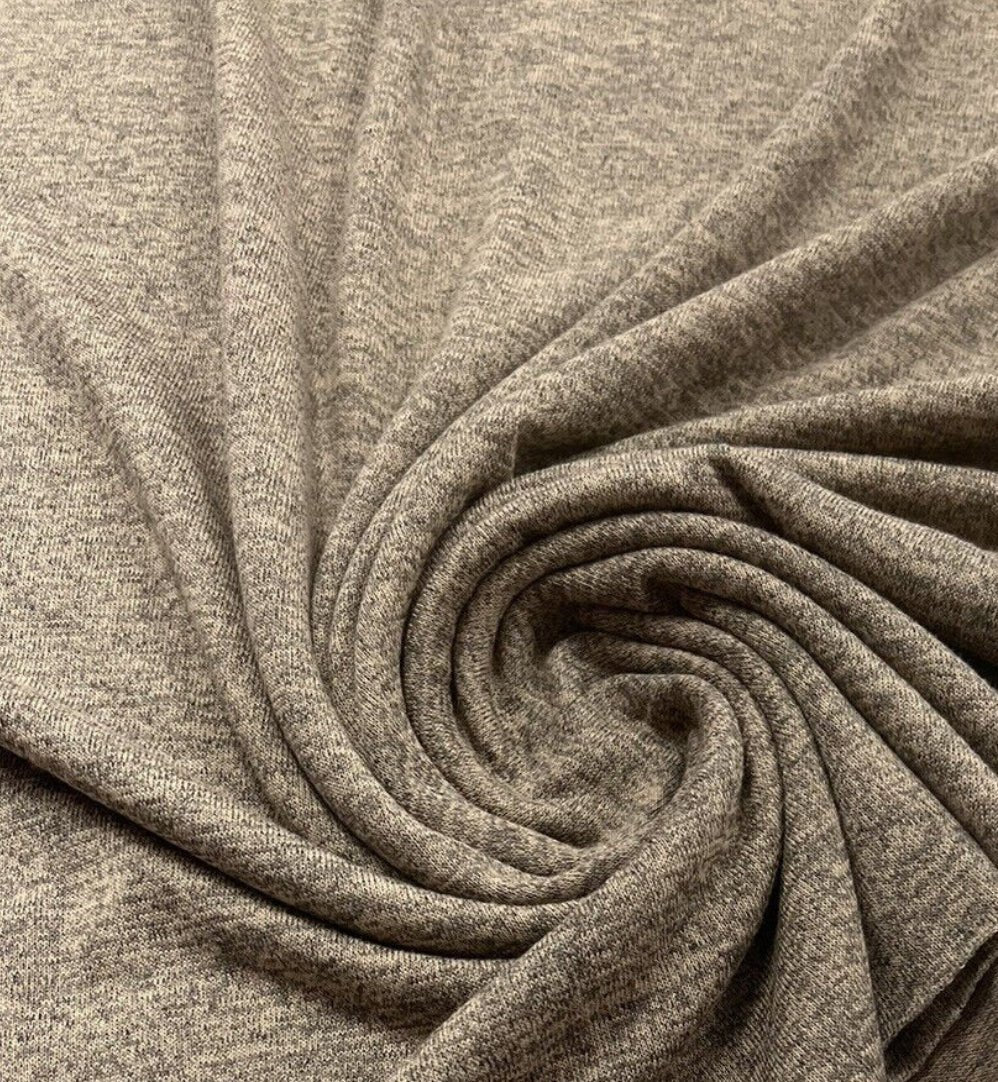 Stone Melange Knit Stretch Fabric