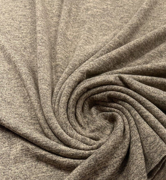 Stone Melange Knit Stretch Fabric