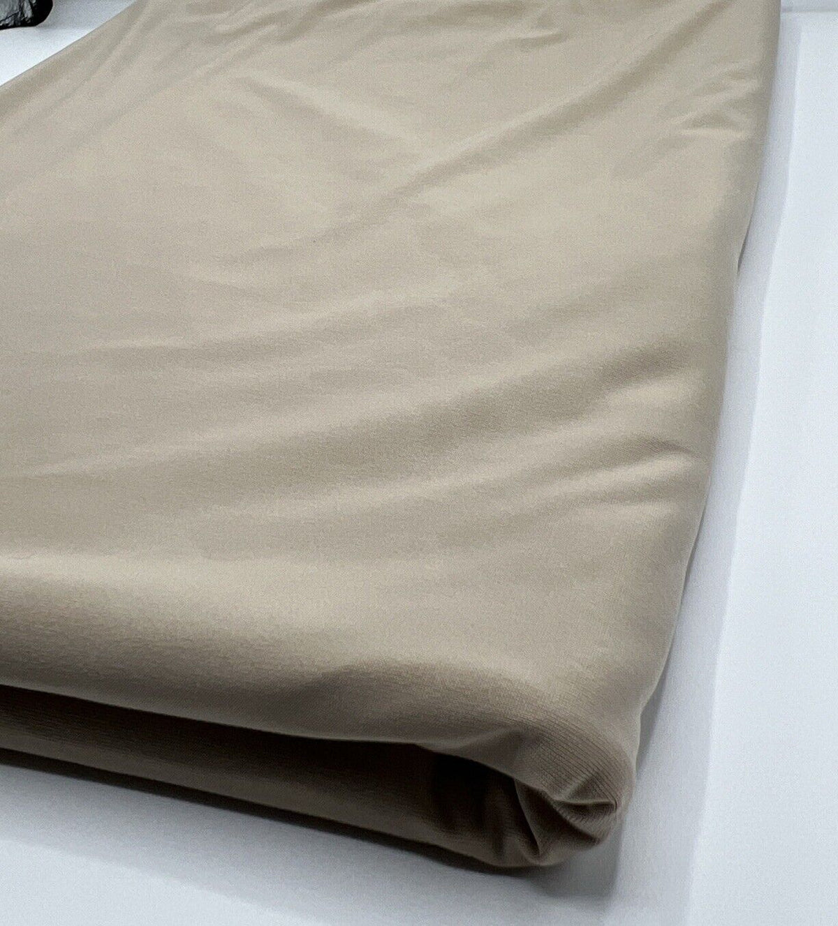 Stone Plain Shiny Soft Touch Slinky 4 Way Stretch Fabric