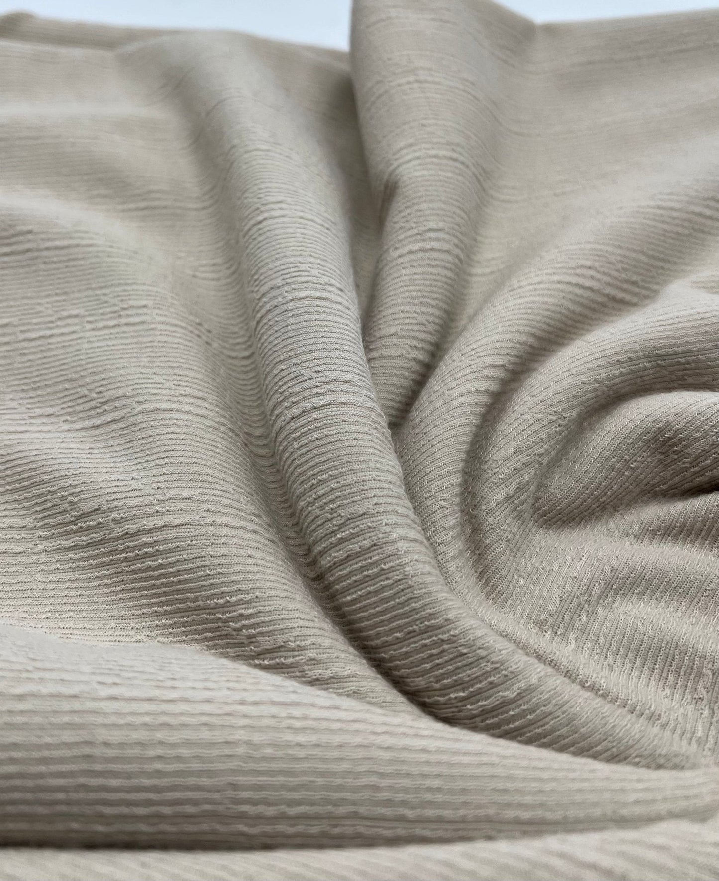 Stone Soft Striped Textured Stretch Fabric