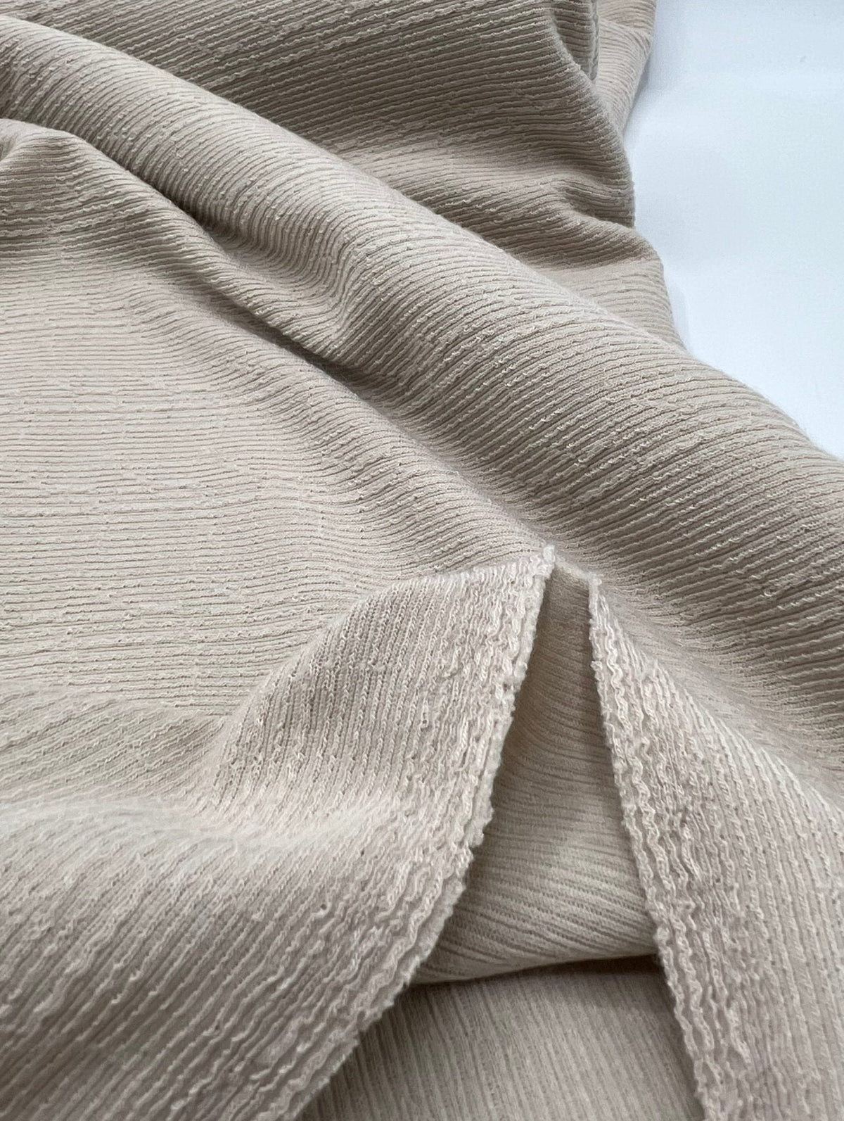 Stone Soft Striped Textured Stretch Fabric