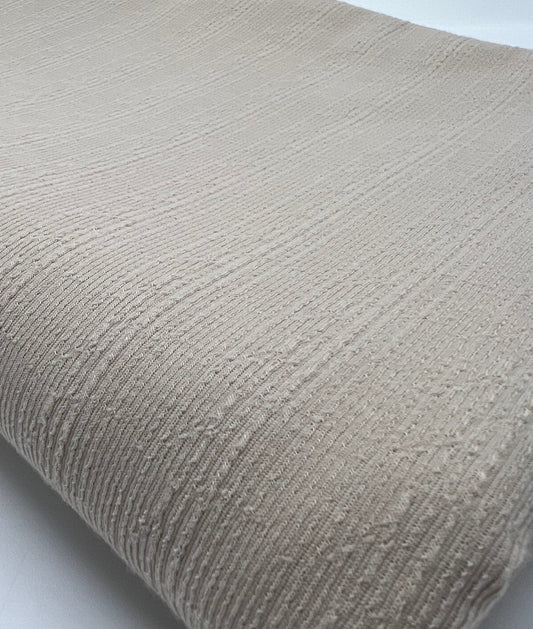 Stone Soft Striped Textured Stretch Fabric