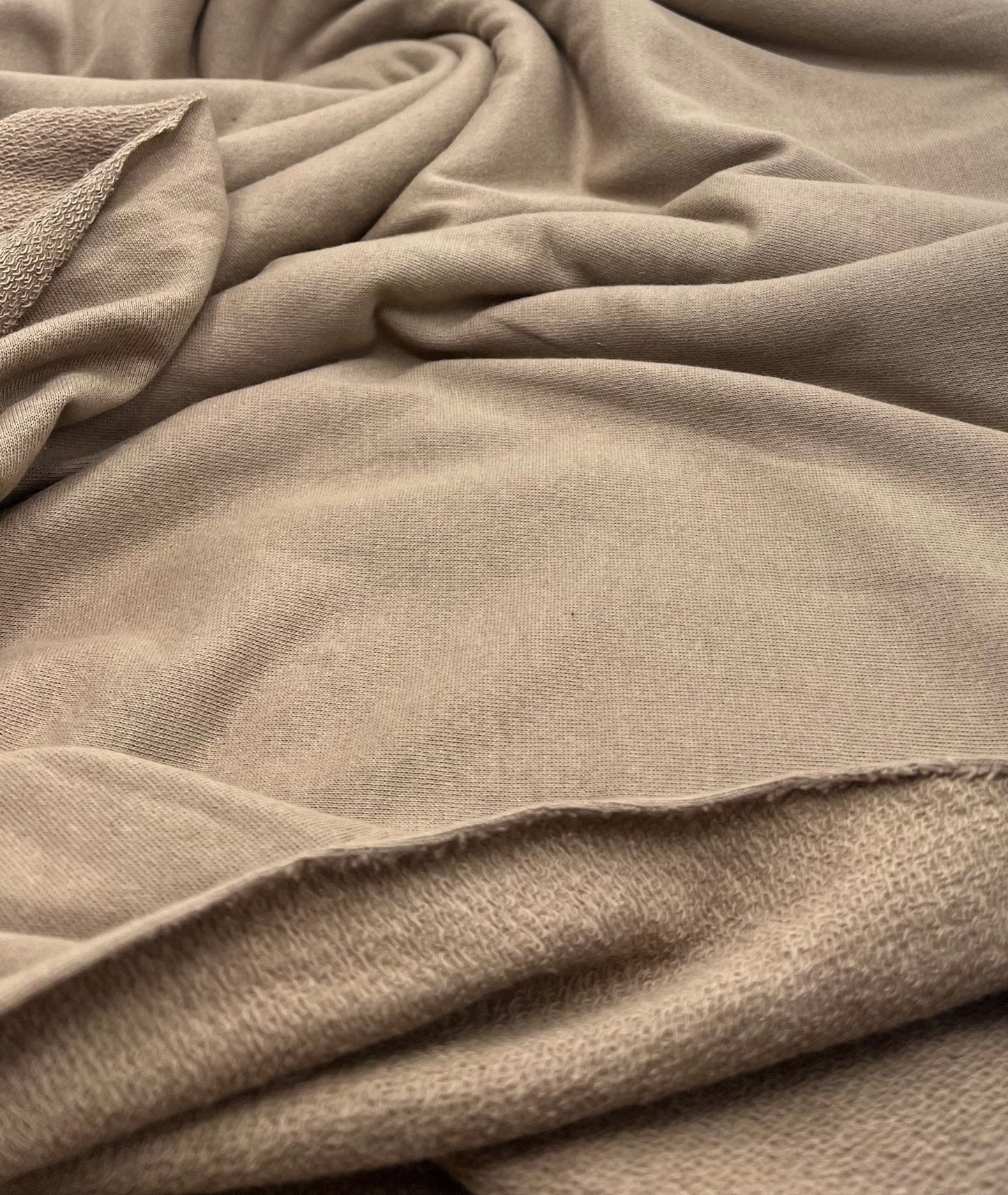 Stone Thick French Terry Loopback Cotton Jersey 290 GSM 95/5 Lycra 2 Way Stretch