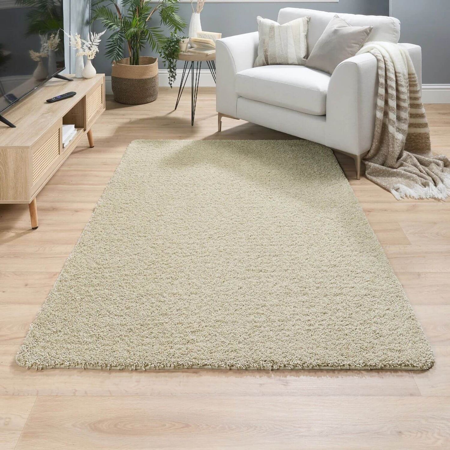 Washable Stone Shaggy Rug