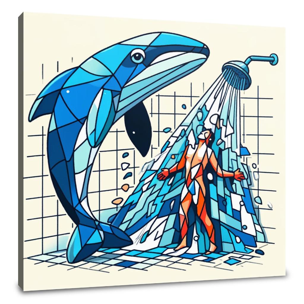 Whale of a Time Shower Canvas
