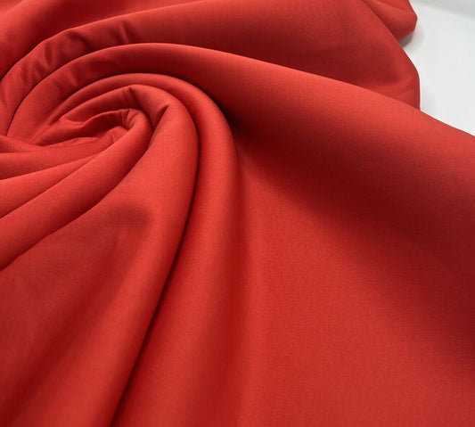 Strawberry Red Plain Scuba 4 Way Stretch Smooth Jersey Fabric