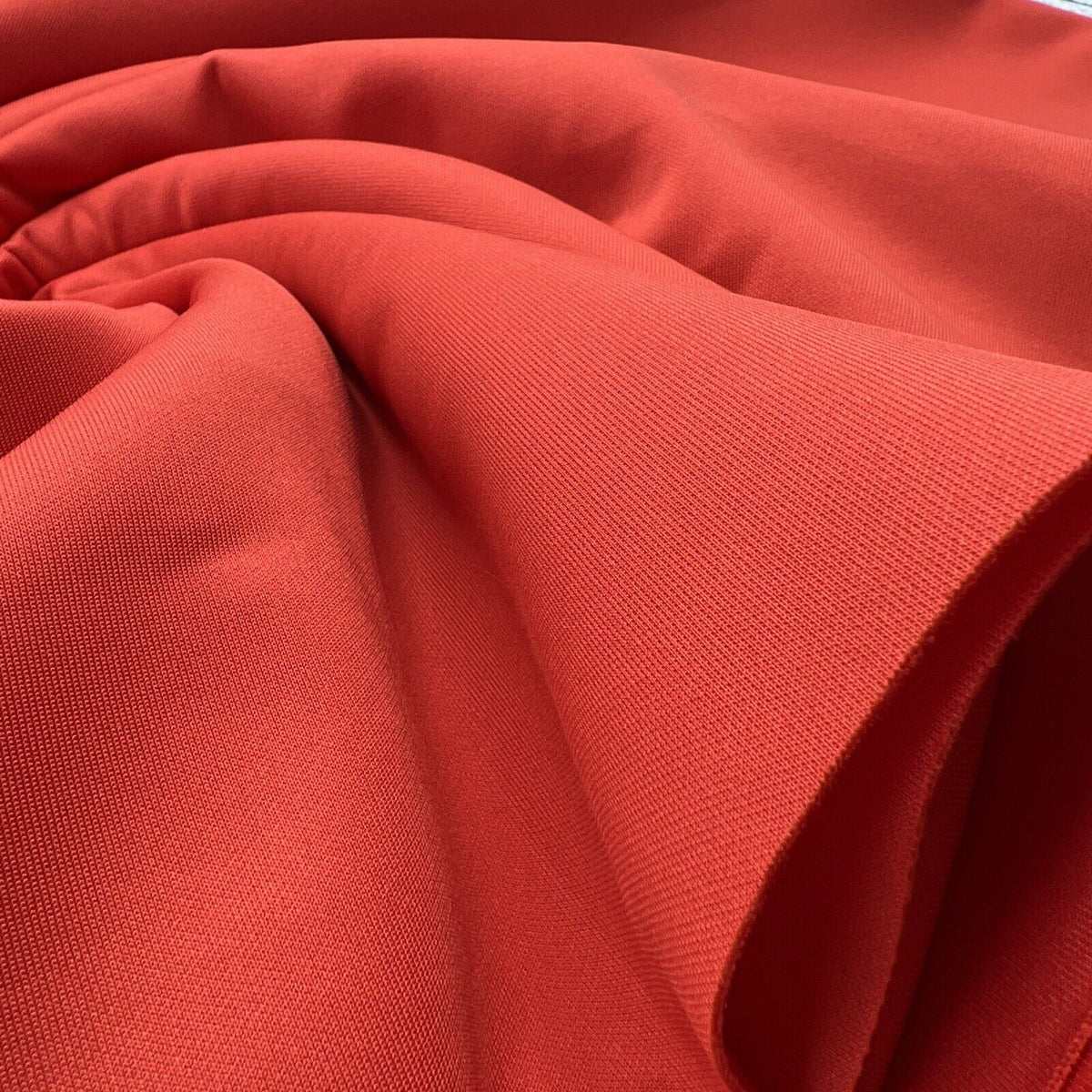Strawberry Red Plain Scuba 4 Way Stretch Smooth Jersey Fabric